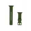 Apple Watch 38mm KR408 Çizgili Silikon Kordon - Koyu Yeşil