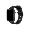 Apple Watch 38mm KR408 Çizgili Silikon Kordon - Siyah