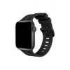 Apple Watch 38mm KR408 Çizgili Silikon Kordon - Siyah
