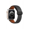Apple Watch 38mm KR414 Daks Deri Kordon - Siyah