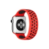 Apple Watch 42mm Ayarlı Delikli Silikon Kordon - Kırmızı-Siyah