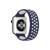 Apple Watch 42mm Ayarlı Delikli Silikon Kordon - Lacivert-Beyaz