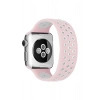 Apple Watch 42mm Ayarlı Delikli Silikon Kordon - Pembe-Beyaz