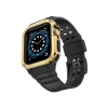 Apple Watch 42mm KR401 Silikon Kordon - Siyah-Gold