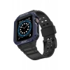 Apple Watch 42mm KR401 Silikon Kordon - Siyah-Mavi