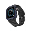 Apple Watch 42mm KR401 Silikon Kordon - Siyah-Mavi