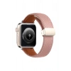 Apple Watch 42mm KR414 Daks Deri Kordon - Pembe
