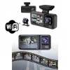 Araç Kamerası - 3 Kameralı Wifi Ön , İç ve Arka Full HD DVR Araç İçi Ekranlı Kamera
