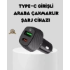 Araç Tipi Hızlı Şarj Adaptörü Type-c Pd Usb Çift Port Kompakt