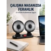 Araç Ve Ev Kullanımına Uygun Çift Başlıklı Masaüstü Vantilatör