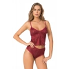 MARSİLYAN-Bordo Jakarlı Babydoll Şort Takımı