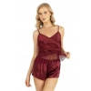 MARSİLYAN-Bordo Saten Şort Takımı 9209