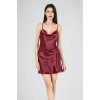 MARSİLYAN-Kısa Gecelik Degaje Bordo 7740