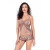 MARSİLYAN-Vizon Jakarlı Babydoll Şort Takımı
