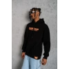 Armalı Baskılı Kapüşonlu Sweatshirt - Siyah