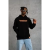 Armalı Baskılı Kapüşonlu Sweatshirt - Siyah