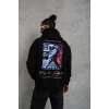 Astronot Baskılı Kapüşonlu Sweat - Siyah -