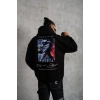 Astronot Baskılı Kapüşonlu Sweat - Siyah -