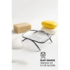 Ayaklı Sabunluk – Su Giderli, Şeffaf Tasarım, 12 x 9 cm, Tezgah Üstü Kullanım