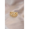 Ayarlamalı Gold Renk Metal Bombeli Boluncuk Model Yüzük - TJ-BYK2060