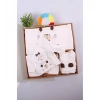 Ayıcık Desenli 10 Parça kutulu %100 Pamuk Erkek Bebek Hastane Çıkışı