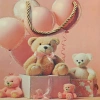 Ayıcık Desenli Pembe Küçük Boy Karton Hediye Çantası