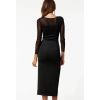 B100775 Uzun Kısa Moda Elbise