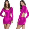 B101025 Lame Dekolteli Mini Elbise