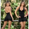B101078 Fırfırlı Mini Elbise