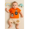 Babydonat Maymun Desenli 2li Erkek Bebek Takım