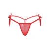  Bağcıklı Transparan Kadın Kırmızı İç Çamaşırı