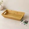 Bambu Dikdörtgen Sunum Tepsisi 16x30x4.5 cm (Çift Kulplu)