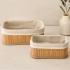 Bambu Kenarlı Organizer Sepet 2li (19x27x10 & 15x24x8 cm)