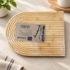 Bambu Oval Çizgili Sunumluk