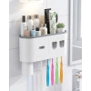 Banyo Organizer Diş Fırçası Tutucu Çift Dispenserli Raflı Çekmeceli