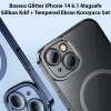 Baseus Glitter İphone 14 6.1 Magsafe Silikon Kılıf + Tempered Ekran Koruyucu Set