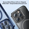Baseus Glitter İphone 14 Pro 6.1 Magsafe Silikon Kılıf + Tempered Ekran Koruyucu Set