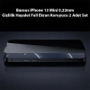 Baseus İphone 13 Mini 0.23mm Gizlilik Hayalet Full Ekran Koruyucu 2 Adet Set