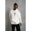 Baskılı Kapüşonlu Sweat - Beyaz -