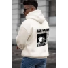 Baskılı Kapüşonlu ve Kordon İpli Sweat - Beyaz -