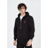 Baskılı Tam Fermuarlı Kapşonlu SweatShirt - Siyah -