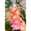 Beach Temalı Suluk Pipetli Buzlu Cam Görünümlü Led Işıklı 450 ML Çift Katman Mika 2768
