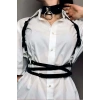 Belden Ayarlı Bağlamalı Deri Korse Kemer Ve Choker Tasma Takım - Brf644
