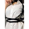 Belden Ayarlı Bağlamalı Deri Korse Kemer Ve Choker Tasma Takım - Brf644