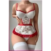 Beyaz Balenli Seksi Hizmetçi Kostüm