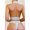 Beyaz Dantel Şeritli Seksi Sütyen Külot Takım