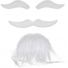 Beyaz Renk Kendinden Yapışkanlı Takma Sakal Bıyık ve Kaş Seti (4887)