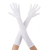 Beyaz Renk Uzun Kumaş Eldiven 40 Cm