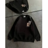 Bisiklet Yaka Baskılı SweatShirt - Siyah -