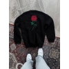 Bisiklet Yaka Ön Ve Arka Baskılı SweatShirt - Siyah -